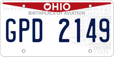 OH license plate GPD2149