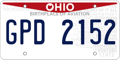OH license plate GPD2152