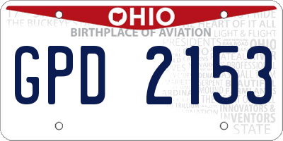 OH license plate GPD2153