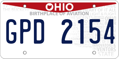 OH license plate GPD2154