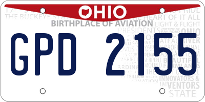 OH license plate GPD2155