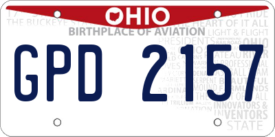OH license plate GPD2157