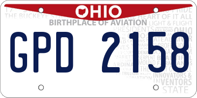 OH license plate GPD2158