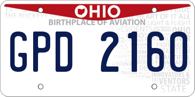 OH license plate GPD2160