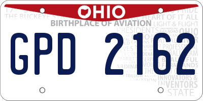 OH license plate GPD2162