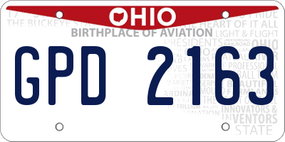 OH license plate GPD2163