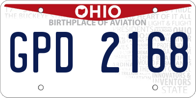 OH license plate GPD2168