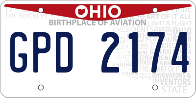 OH license plate GPD2174