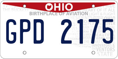 OH license plate GPD2175