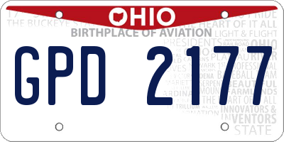 OH license plate GPD2177