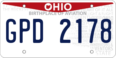 OH license plate GPD2178