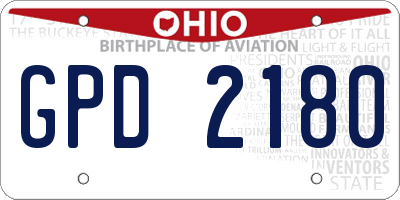 OH license plate GPD2180