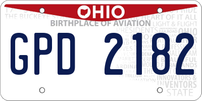 OH license plate GPD2182
