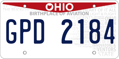 OH license plate GPD2184