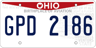 OH license plate GPD2186