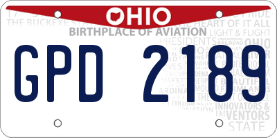 OH license plate GPD2189