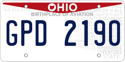 OH license plate GPD2190