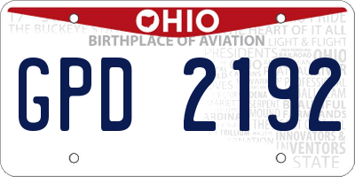 OH license plate GPD2192