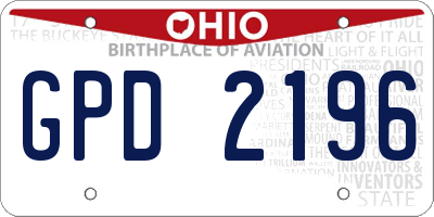 OH license plate GPD2196