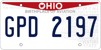 OH license plate GPD2197