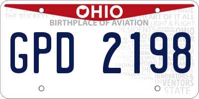 OH license plate GPD2198