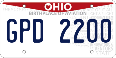 OH license plate GPD2200