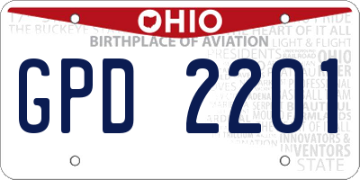 OH license plate GPD2201