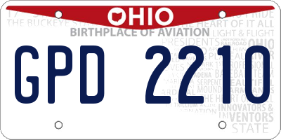 OH license plate GPD2210