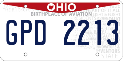 OH license plate GPD2213