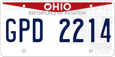 OH license plate GPD2214