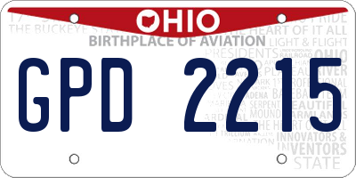 OH license plate GPD2215