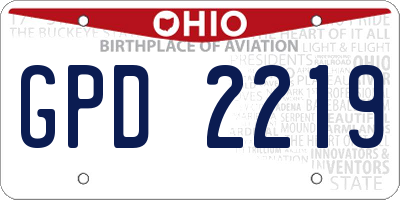 OH license plate GPD2219