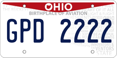 OH license plate GPD2222