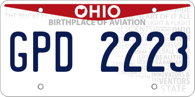 OH license plate GPD2223