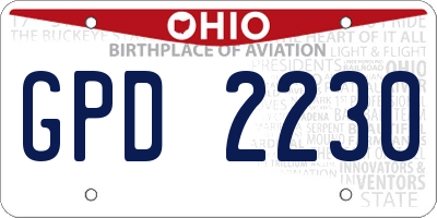 OH license plate GPD2230