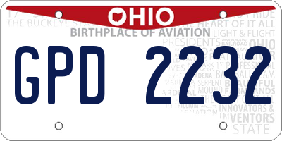 OH license plate GPD2232