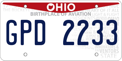 OH license plate GPD2233