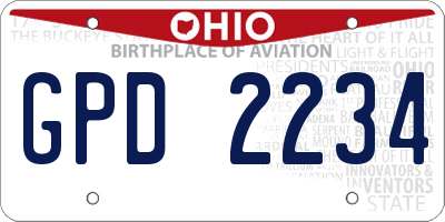 OH license plate GPD2234