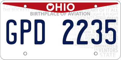 OH license plate GPD2235