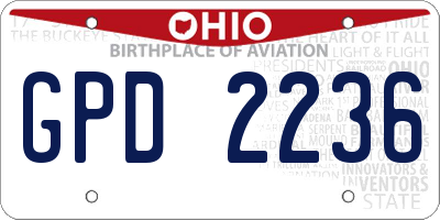 OH license plate GPD2236