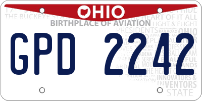 OH license plate GPD2242