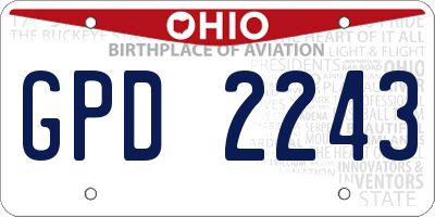 OH license plate GPD2243