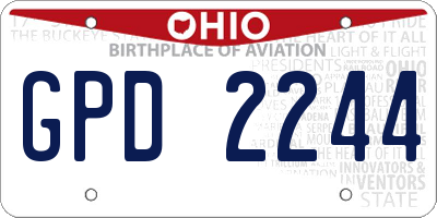 OH license plate GPD2244