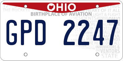 OH license plate GPD2247