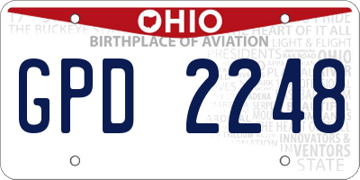OH license plate GPD2248