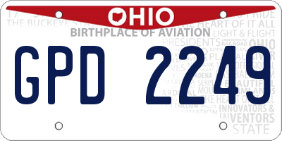 OH license plate GPD2249
