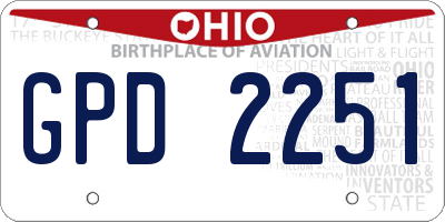 OH license plate GPD2251