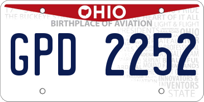 OH license plate GPD2252