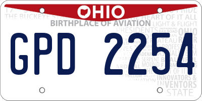OH license plate GPD2254