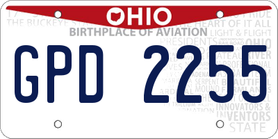 OH license plate GPD2255